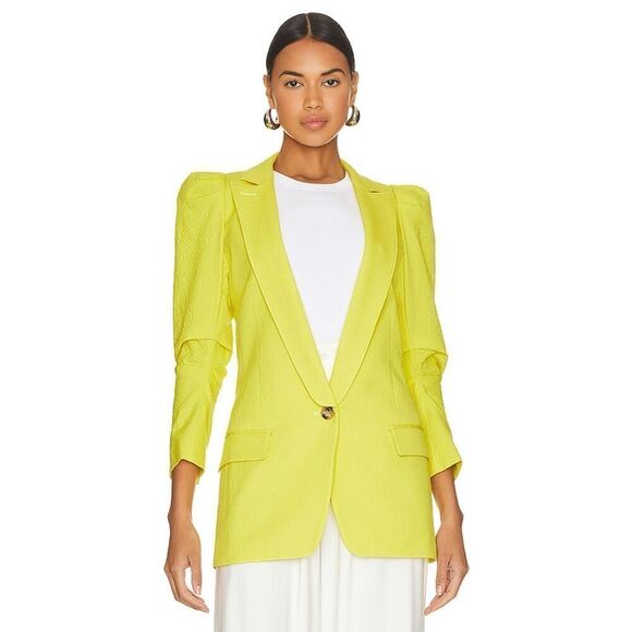 smythe scrunch slv longline blazer lemon Size 4 - Picture 1 of 12